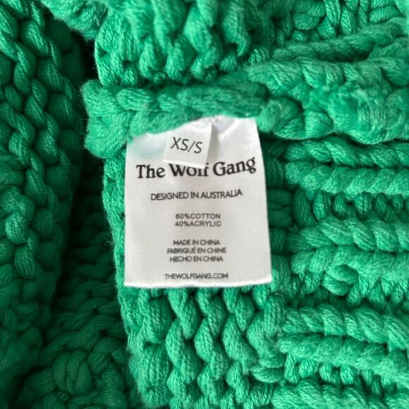 The Wolf Gang Verde Fringe Knit Heavyweight Sweater in Emerald Size XS/S - Picture 6 of 6